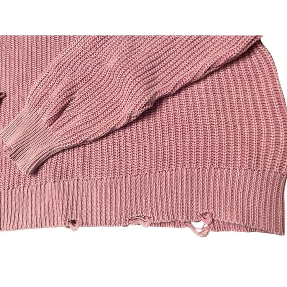 Pistola Eva Distressed Cotton Shaker Stitch Crewneck Sweater Size XL - Picture 9 of 13